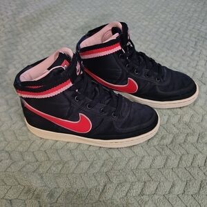 Nike High-Top Sneakers in Black with Red Swoosh